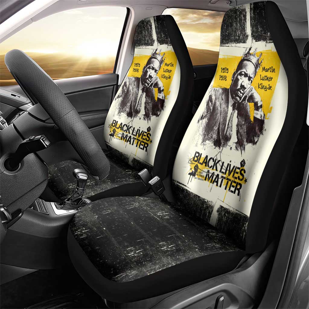 Martin Luther King Jr Car Seat Cover Black Lives Matter Street Art Portrait Civil Rights Tribute Bold Striped - African Pride