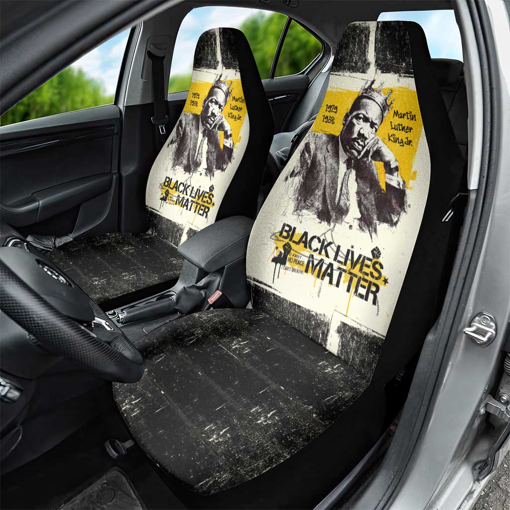 Martin Luther King Jr Car Seat Cover Black Lives Matter Street Art Portrait Civil Rights Tribute Bold Striped - African Pride