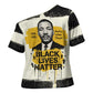 Martin Luther King Jr Cross Shoulder Shirt Black Lives Matter Street Art Portrait Civil Rights Tribute Bold Striped - African Pride