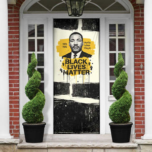 Martin Luther King Jr Door Cover Black Lives Matter Street Art Portrait Civil Rights Tribute Bold Striped - African Pride