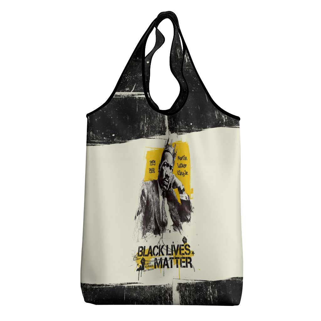Martin Luther King Jr Grocery Bag Black Lives Matter Street Art Portrait Civil Rights Tribute Bold Striped - African Pride