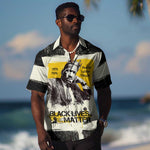 Martin Luther King Jr Hawaiian Shirt Black Lives Matter Street Art Portrait Civil Rights Tribute Bold Striped TS04