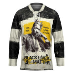 Martin Luther King Jr Hockey Jersey Black Lives Matter Street Art Portrait Civil Rights Tribute Bold Striped - African Pride
