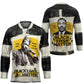 Martin Luther King Jr Hockey Jersey Black Lives Matter Street Art Portrait Civil Rights Tribute Bold Striped - African Pride