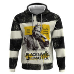Martin Luther King Jr Hoodie Black Lives Matter Street Art Portrait Civil Rights Tribute Bold Striped - African Pride