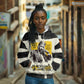 Martin Luther King Jr Hoodie Black Lives Matter Street Art Portrait Civil Rights Tribute Bold Striped - African Pride