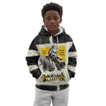 Martin Luther King Jr Kid Hoodie Black Lives Matter Street Art Portrait Civil Rights Tribute Bold Striped - African Pride