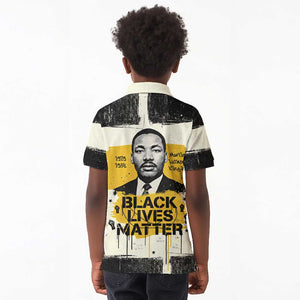 Martin Luther King Jr Kid Polo Shirt Black Lives Matter Street Art Portrait Civil Rights Tribute Bold Striped TS04
