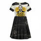 Martin Luther King Jr Kid Short Sleeve Dress Black Lives Matter Street Art Portrait Civil Rights Tribute Bold Striped TS04
