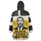 Martin Luther King Jr Kid Wearable Blanket Hoodie Black Lives Matter Street Art Portrait Civil Rights Tribute Bold Striped - African Pride