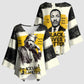 Martin Luther King Jr Kimono Sleeve Blouse Black Lives Matter Street Art Portrait Civil Rights Tribute Bold Striped - African Pride