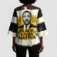 Martin Luther King Jr Kimono Sleeve Blouse Black Lives Matter Street Art Portrait Civil Rights Tribute Bold Striped - African Pride