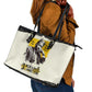 Martin Luther King Jr Leather Tote Bag Black Lives Matter Street Art Portrait Civil Rights Tribute Bold Striped - African Pride