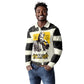 Martin Luther King Jr Long Sleeve Polo Shirt Black Lives Matter Street Art Portrait Civil Rights Tribute Bold Striped - African Pride