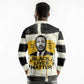 Martin Luther King Jr Long Sleeve Polo Shirt Black Lives Matter Street Art Portrait Civil Rights Tribute Bold Striped - African Pride