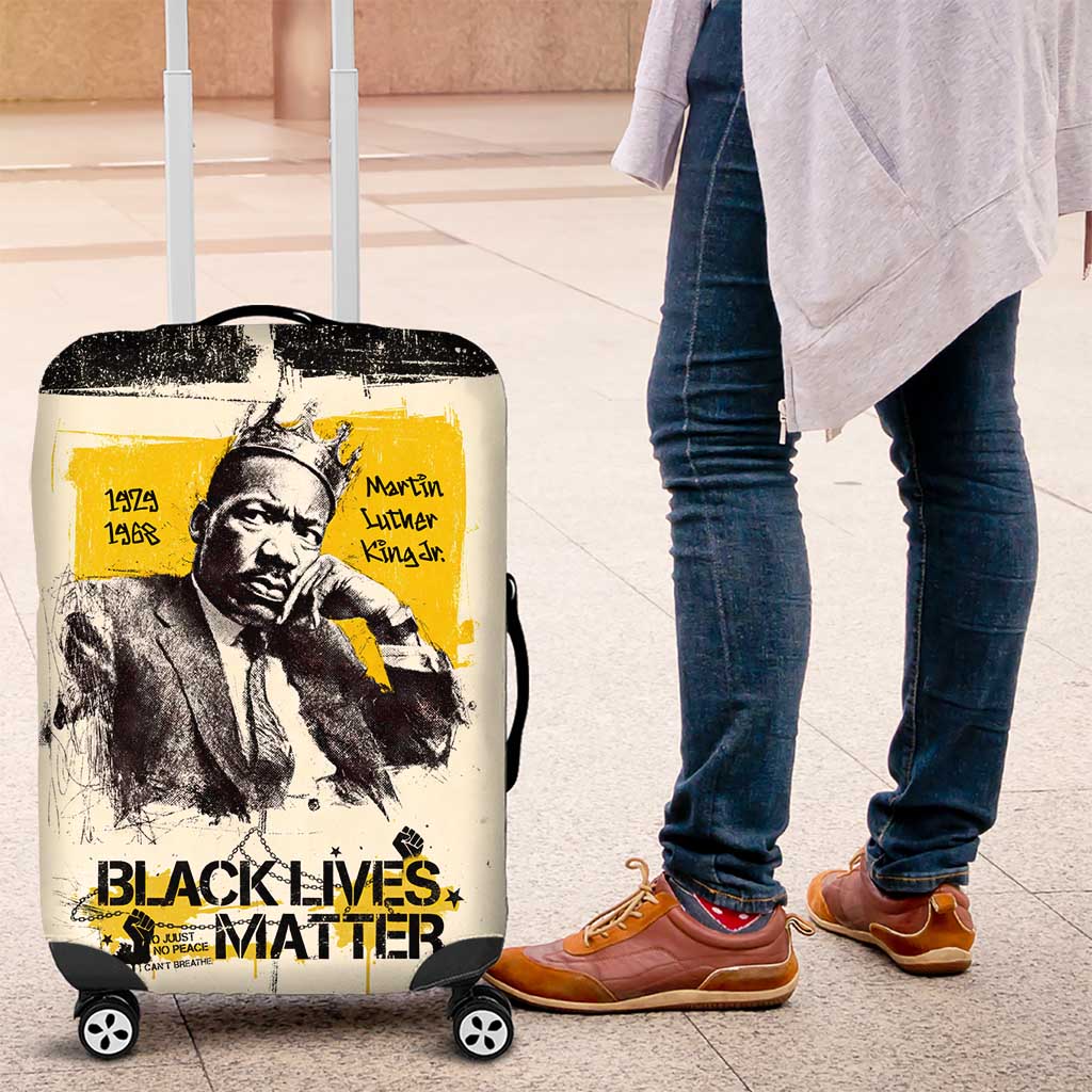 Martin Luther King Jr Luggage Cover Black Lives Matter Street Art Portrait Civil Rights Tribute Bold Striped - African Pride