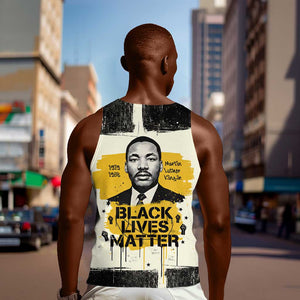 Martin Luther King Jr Men Tank Top Black Lives Matter Street Art Portrait Civil Rights Tribute Bold Striped - African Pride