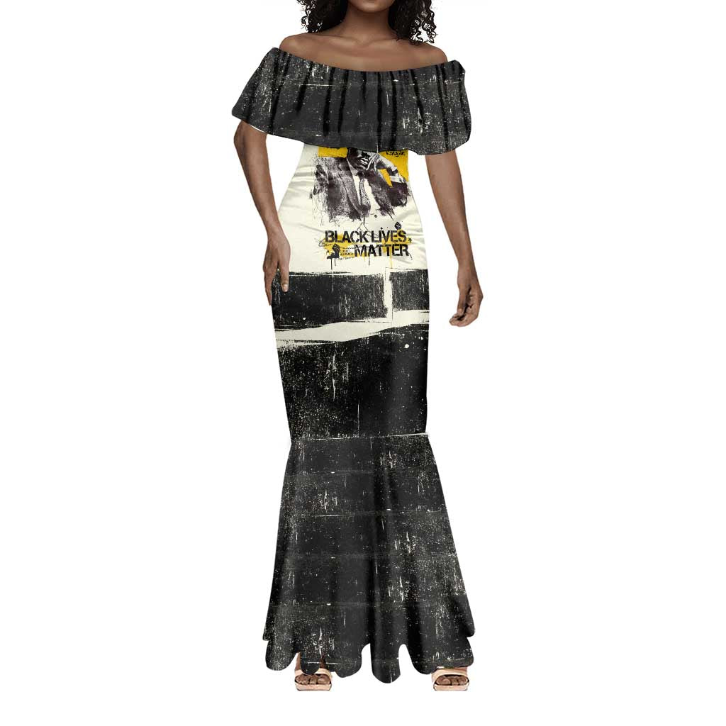 Martin Luther King Jr Mermaid Dress Black Lives Matter Street Art Portrait Civil Rights Tribute Bold Striped - African Pride