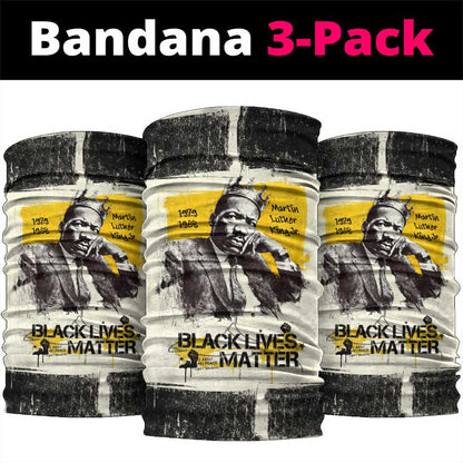 Martin Luther King Jr Neck Gaiter Black Lives Matter Street Art Portrait Civil Rights Tribute Bold Striped - African Pride