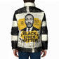 Martin Luther King Jr Padded Jacket Black Lives Matter Street Art Portrait Civil Rights Tribute Bold Striped - African Pride