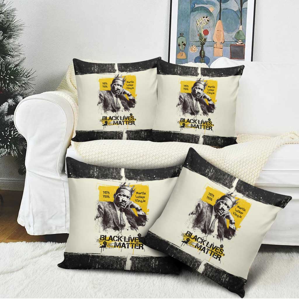 Martin Luther King Jr Pillow Cover Black Lives Matter Street Art Portrait Civil Rights Tribute Bold Striped - African Pride