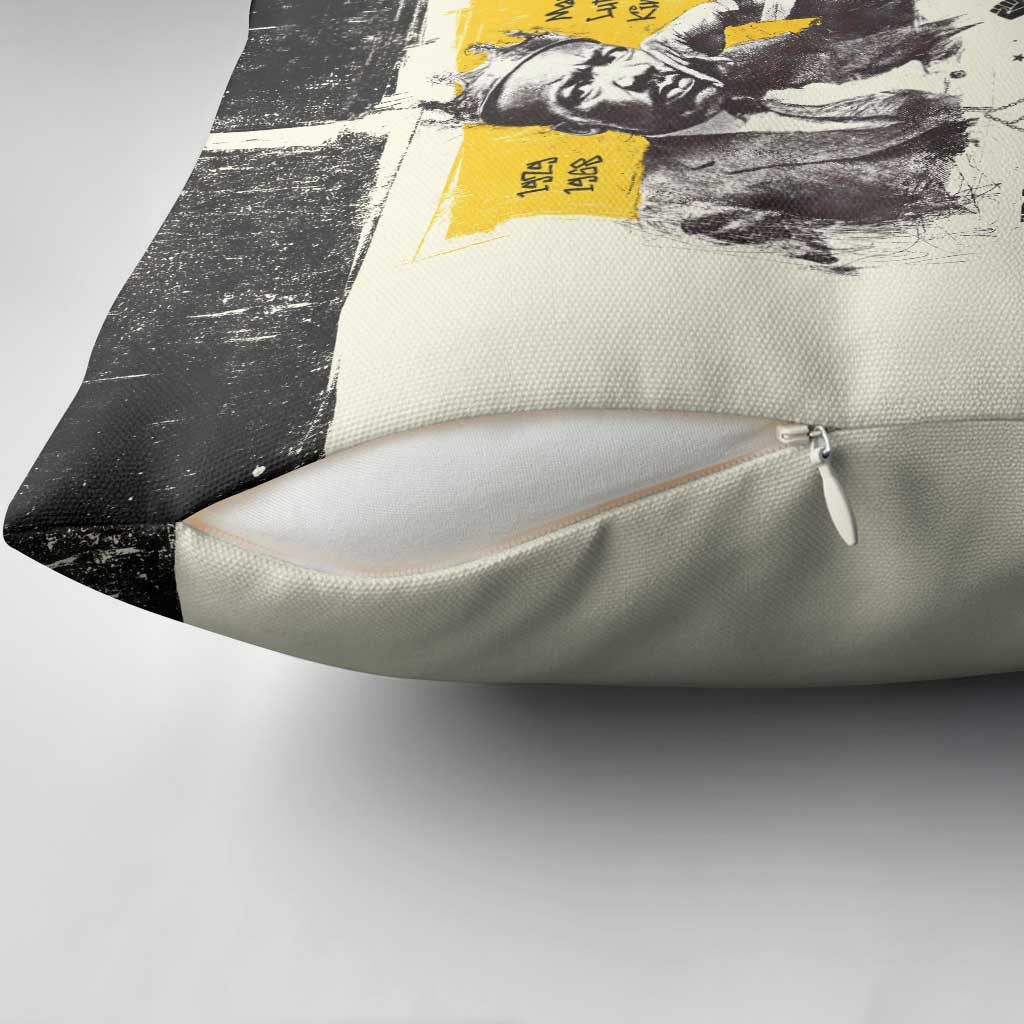 Martin Luther King Jr Pillow Cover Black Lives Matter Street Art Portrait Civil Rights Tribute Bold Striped - African Pride