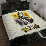 Martin Luther King Jr Quilt Bed Set Black Lives Matter Street Art Portrait Civil Rights Tribute Bold Striped - African Pride