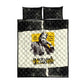Martin Luther King Jr Quilt Bed Set Black Lives Matter Street Art Portrait Civil Rights Tribute Bold Striped - African Pride