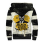 Martin Luther King Jr Sherpa Hoodie Black Lives Matter Street Art Portrait Civil Rights Tribute Bold Striped - African Pride