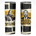 Martin Luther King Jr Skinny Tumbler Black Lives Matter Street Art Portrait Civil Rights Tribute Bold Striped - African Pride