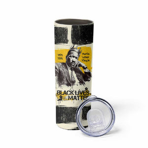 Martin Luther King Jr Skinny Tumbler Black Lives Matter Street Art Portrait Civil Rights Tribute Bold Striped - African Pride