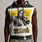 Martin Luther King Jr Sleeveless Hoodie Black Lives Matter Street Art Portrait Civil Rights Tribute Bold Striped - African Pride
