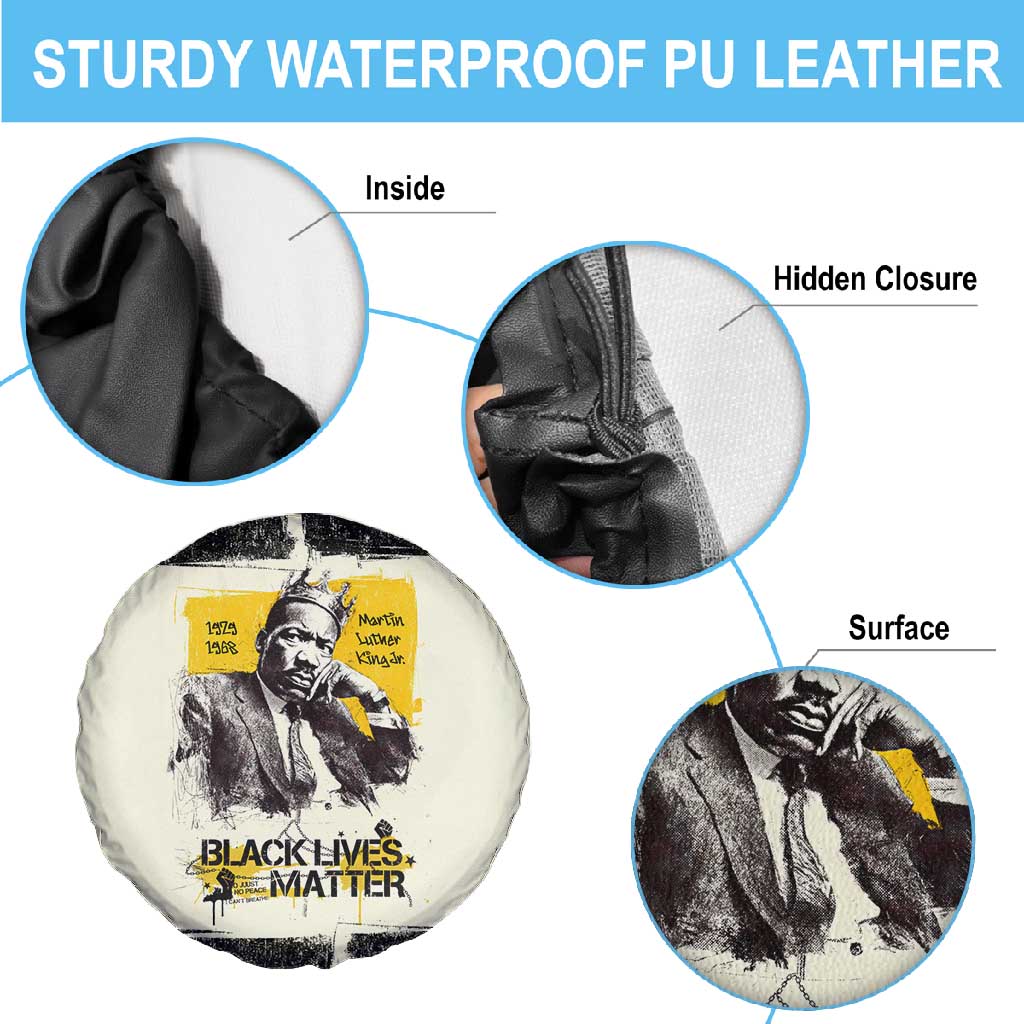 Martin Luther King Jr Spare Tire Cover Black Lives Matter Street Art Portrait Civil Rights Tribute Bold Striped - African Pride