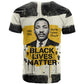 Martin Luther King Jr T shirt Black Lives Matter Street Art Portrait Civil Rights Tribute Bold Striped TS04