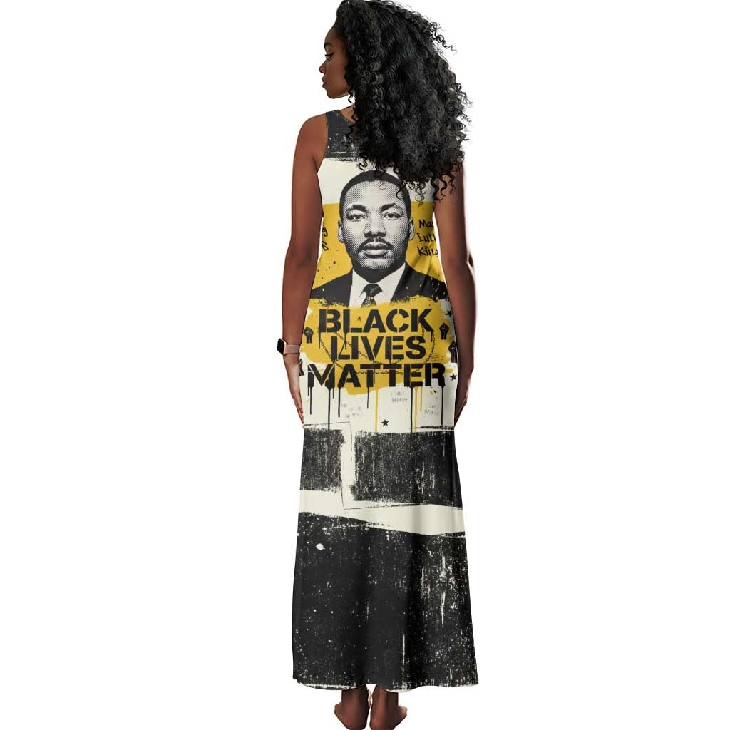 Martin Luther King Jr Tank Maxi Dress Black Lives Matter Street Art Portrait Civil Rights Tribute Bold Striped - African Pride