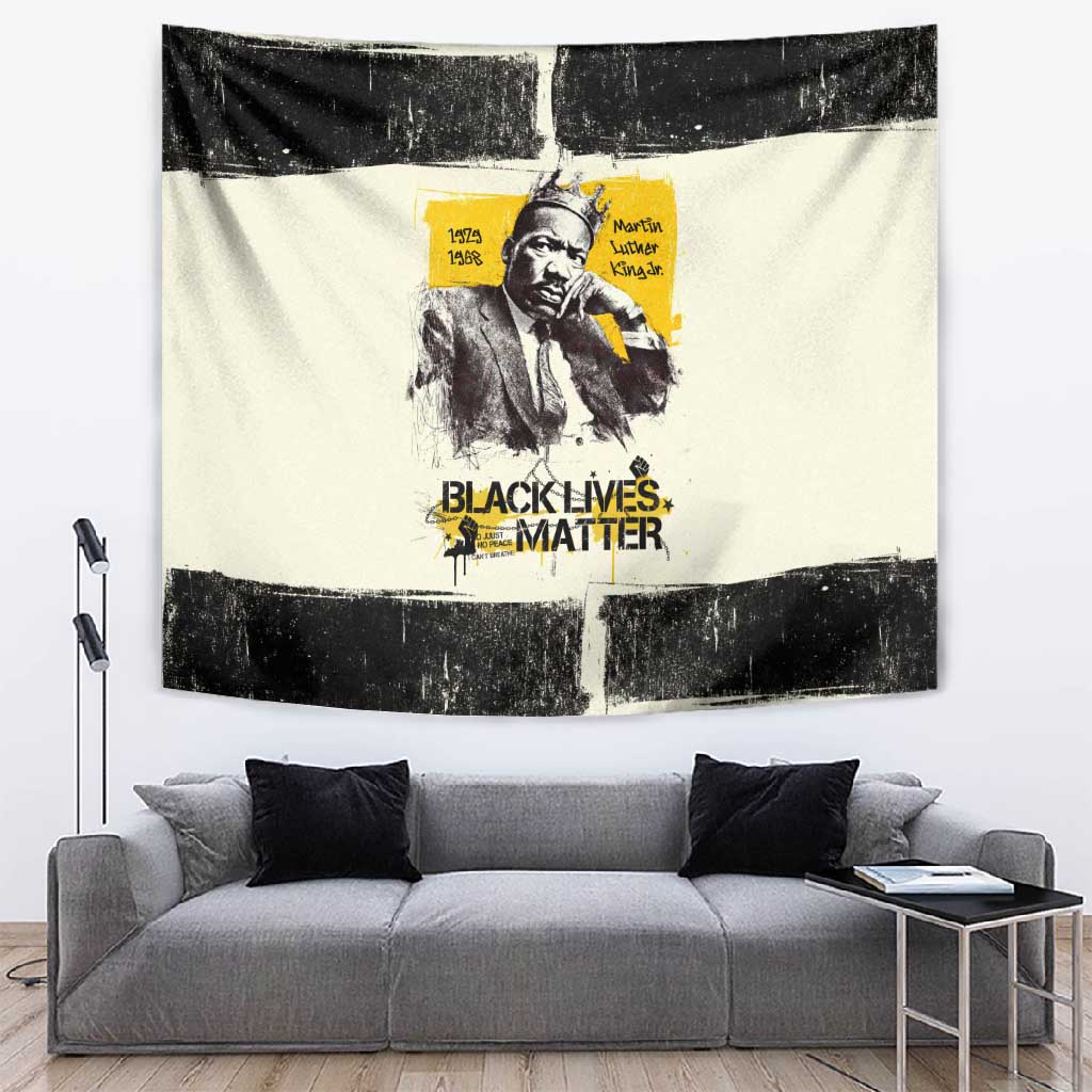 Martin Luther King Jr Tapestry Black Lives Matter Street Art Portrait Civil Rights Tribute Bold Striped - African Pride