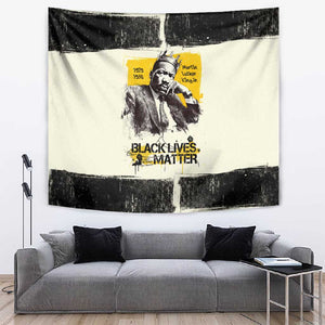Martin Luther King Jr Tapestry Black Lives Matter Street Art Portrait Civil Rights Tribute Bold Striped - African Pride
