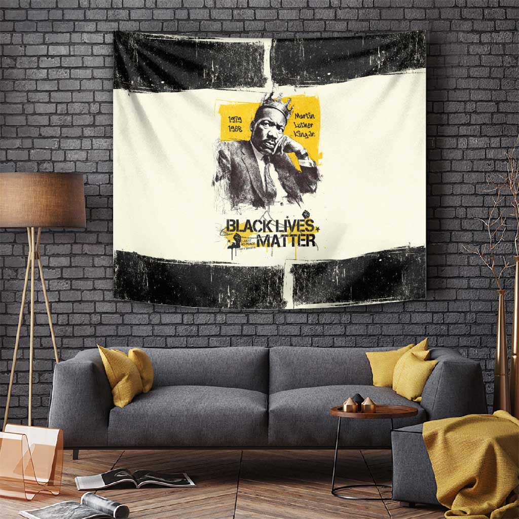 Martin Luther King Jr Tapestry Black Lives Matter Street Art Portrait Civil Rights Tribute Bold Striped - African Pride