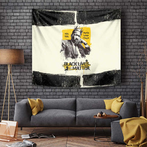 Martin Luther King Jr Tapestry Black Lives Matter Street Art Portrait Civil Rights Tribute Bold Striped - African Pride