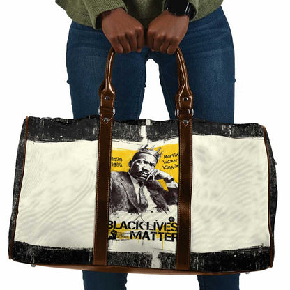 Martin Luther King Jr Travel Bag Black Lives Matter Street Art Portrait Civil Rights Tribute Bold Striped - African Pride