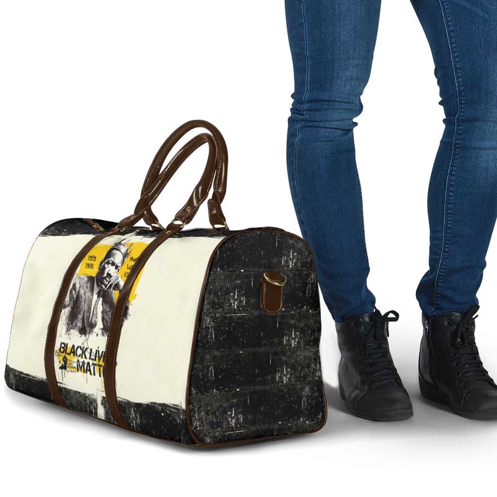 Martin Luther King Jr Travel Bag Black Lives Matter Street Art Portrait Civil Rights Tribute Bold Striped - African Pride