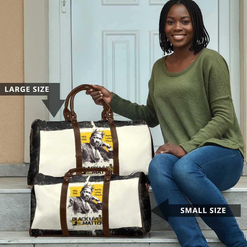 Martin Luther King Jr Travel Bag Black Lives Matter Street Art Portrait Civil Rights Tribute Bold Striped - African Pride