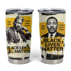 Martin Luther King Jr Tumbler Cup Black Lives Matter Street Art Portrait Civil Rights Tribute Bold Striped - African Pride