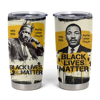 Martin Luther King Jr Tumbler Cup Black Lives Matter Street Art Portrait Civil Rights Tribute Bold Striped - African Pride