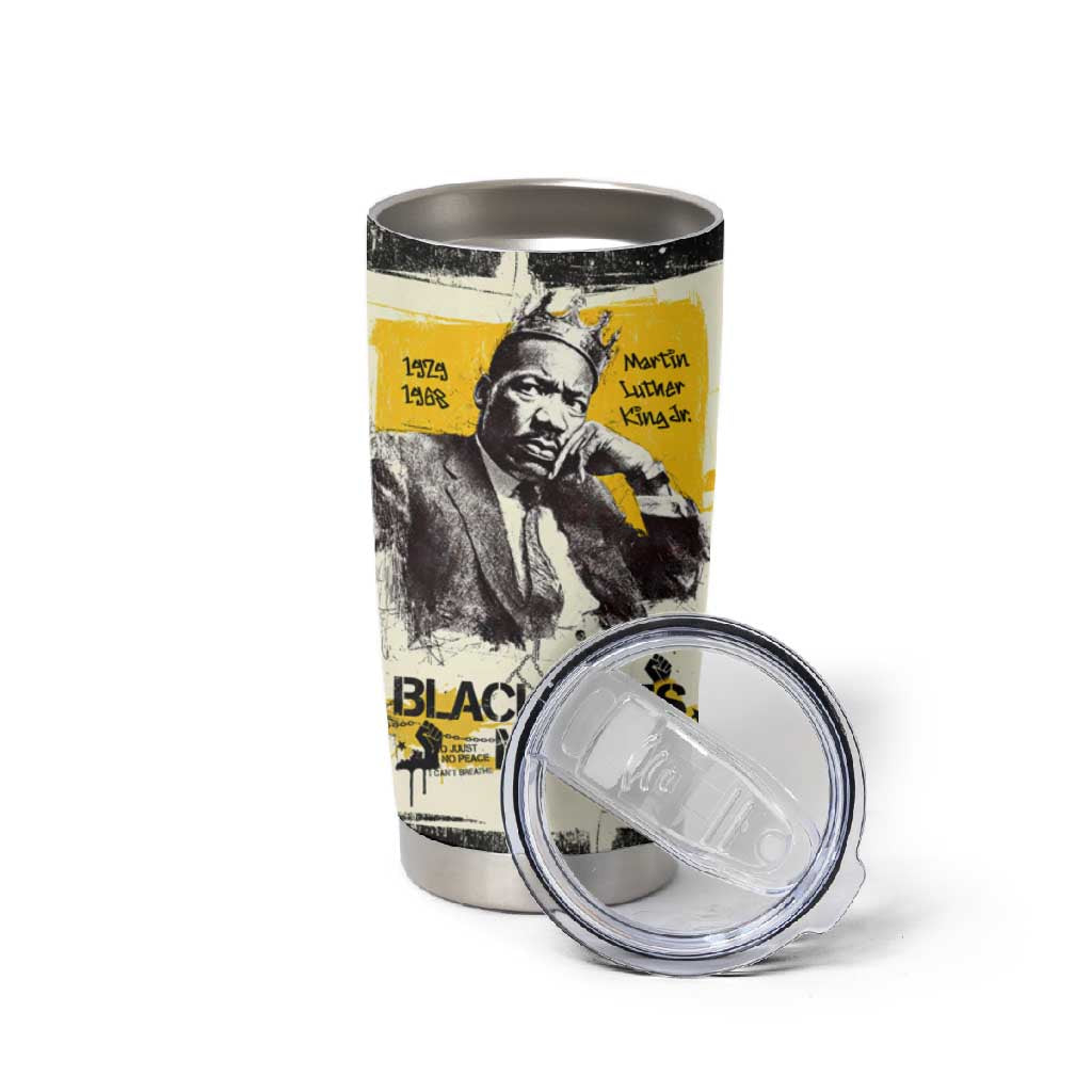 Martin Luther King Jr Tumbler Cup Black Lives Matter Street Art Portrait Civil Rights Tribute Bold Striped - African Pride