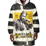 Martin Luther King Jr Wearable Blanket Hoodie Black Lives Matter Street Art Portrait Civil Rights Tribute Bold Striped - African Pride