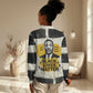 Martin Luther King Jr Women Casual Shirt Black Lives Matter Street Art Portrait Civil Rights Tribute Bold Striped - African Pride
