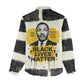 Martin Luther King Jr Women Casual Shirt Black Lives Matter Street Art Portrait Civil Rights Tribute Bold Striped - African Pride