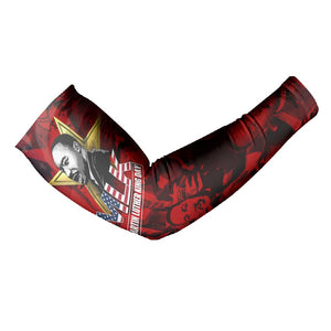 MLK Day Arm Sleeves Martin Luther King Jr Tribute American Flag Lettering - African Pride