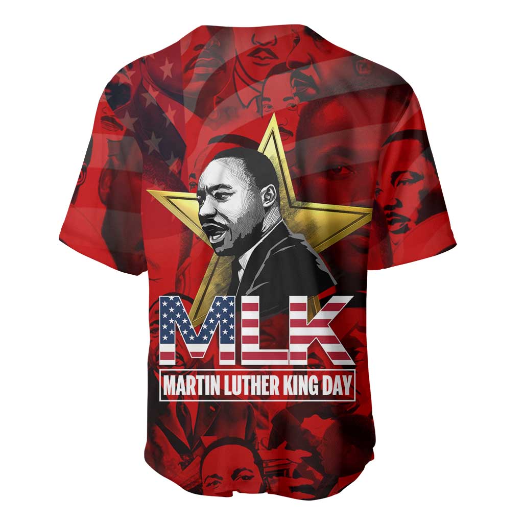 MLK Day Baseball Jersey Martin Luther King Jr Tribute American Flag Lettering TS04